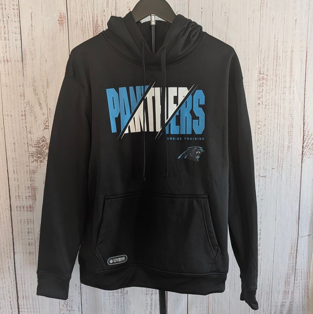 Carolina Panthers Hoodie Mens Medium Black New Era NFL Combine Fleece Gorpcore M